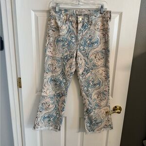 Liverpool Hannah Crop Flare Jeans swirl, Size 8